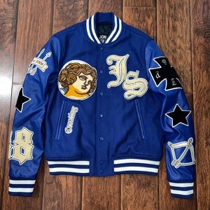 Jon Stan NYC Blue Varsity Jacket Size Medium - SOLD OUT ONLINE